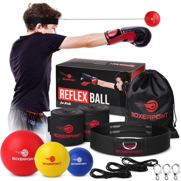 BOXERPOINT Reflex & React 3 Pack Boxing Ball Kit for Kids - Picture 1 of 5
